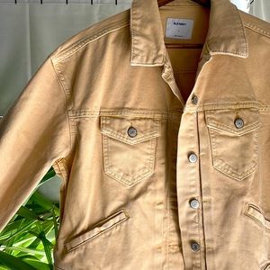 size L Old Navy jean jacket, tan/beige color